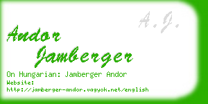 andor jamberger business card